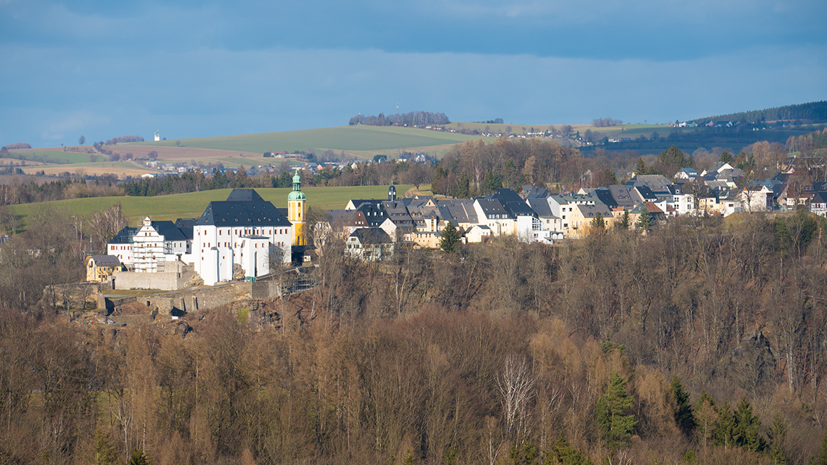 Die Stadt Wolkenstein mit ihrem Schloss. Foto: Chris Bergau